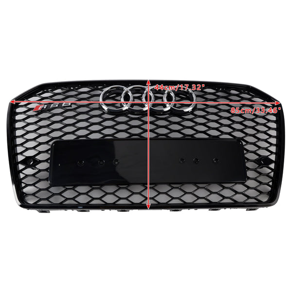 2016-2018 Audi A6 S6 C7 RS6 estilo Front Honeycomb Mesh Grille Grill Black Generic