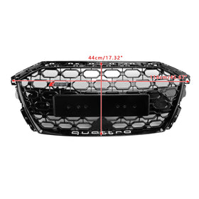 2020-2024 Audi A3 S3 RS3 Style Honeycomb Front Grille Grill Gloss Black