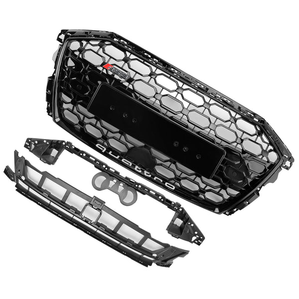 2020-2024 Audi A3 S3 RS3 Style Honeycomb Front Grille Grill Gloss Black