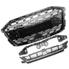 2020-2024 Audi A3 S3 RS3 Style Honeycomb Front Grille Grill Gloss Black