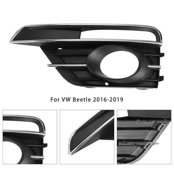 2016-2019 VW Beetle Pair Front Bumper Fog Light Grill Cover Bezel 5C5854661K 5C5854662J Generic
