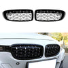 Pair Diamond Front Upper Grille For 2014-2018 BMW 4 Series F32 F33 F36 F82 Generic