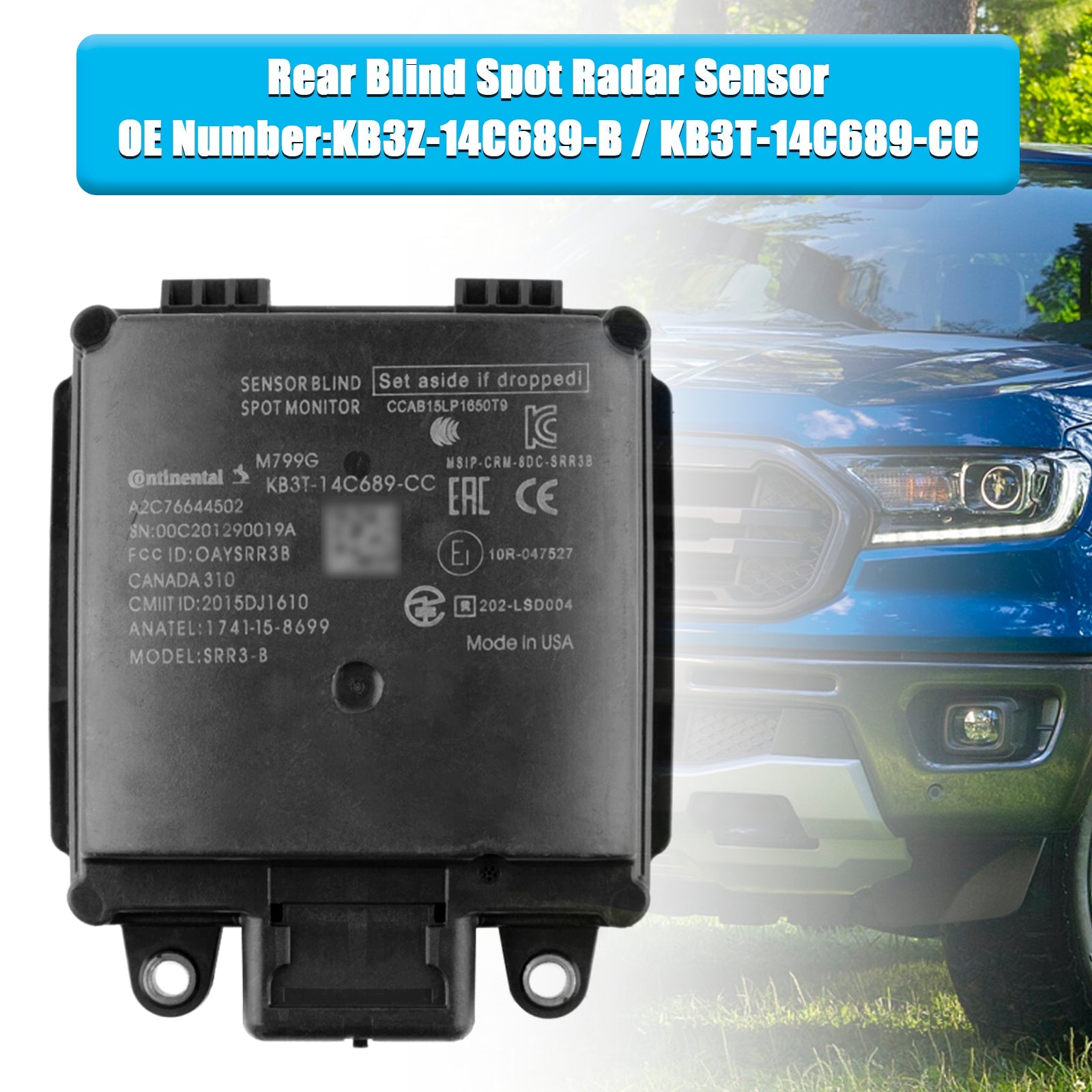 Blind vinkel radarsensor KB3Z-14C689-B til Ford Transit 150 250 350 2019-2021