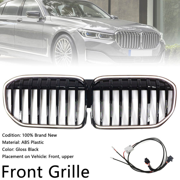 2019-2022 BMW 7-serie G11 G12 Enkel lamell glans sort frontgrill Generisk
