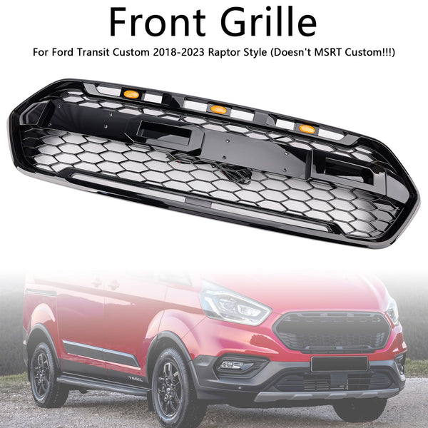 2018-2023 Ford Transit Custom Trail w/ 3led Raptor Style ne MSRT Custom Gloss Black Front Bumper Grille 2467234 Generic