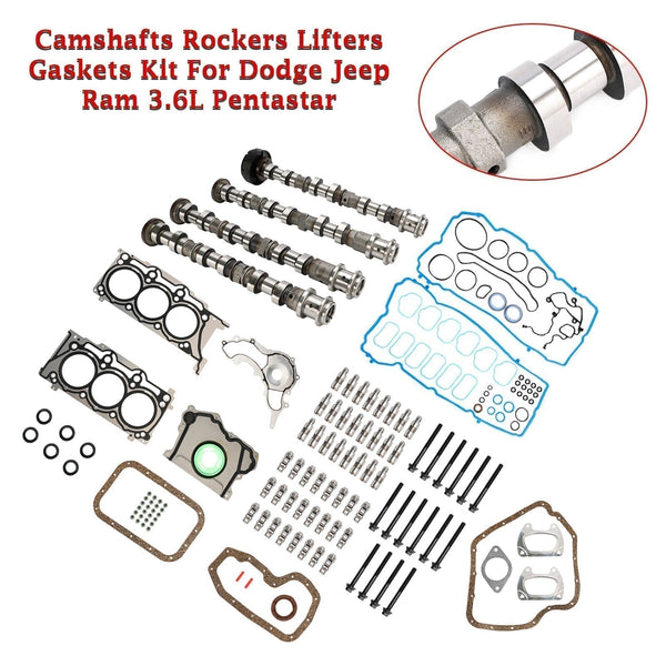 2012-2016 Jeep Wrangler 3.6L V6 Árvores de cames Rockers Lifters Kit de juntas 5184380AG 5184378AG Genérico