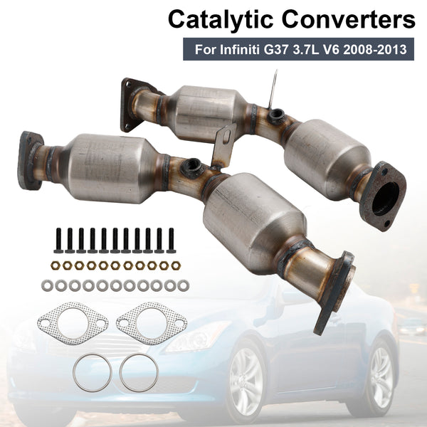 2008-2013 Infiniti G37 3.7L V6 Catalytic Converters Front Both Sides 12H5484