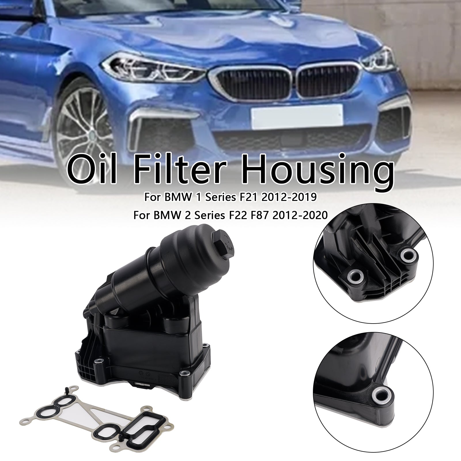 2007-2012 BMW 3-serie E91 Oljefilterhus 7800066 11427800066 Generic