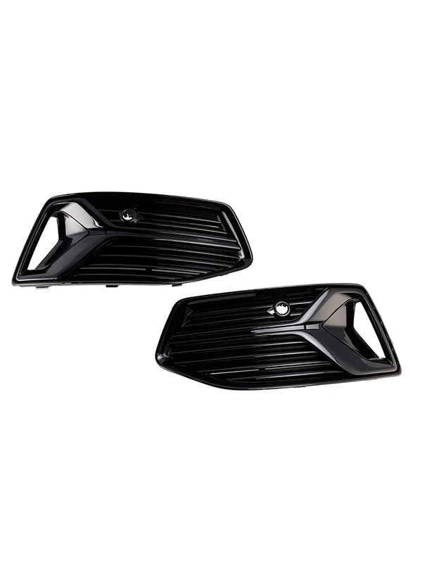 2PCS Front Bumper Fog Light Cover Grill Grille Fit Audi A6 C8 2019-2023