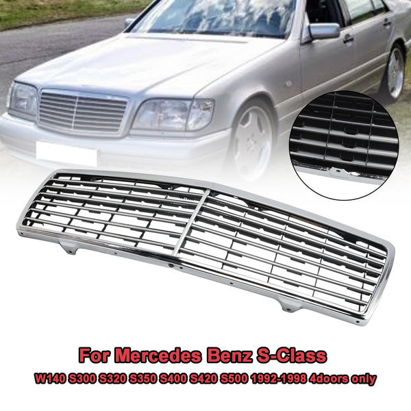 1992-1998 Mercedes Benz S-Class W140 S300 S320 S350 S400 S420 S500 4doors Chrome Front Bumper Grill Grille Generic