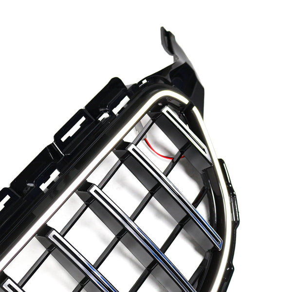 2015-2021 Mercedes-Benz C-Klasse W205 C200 C250 C300 C350 Forkromet forkofangergrill med LED Generisk