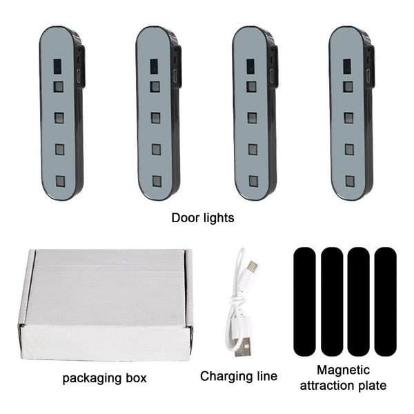 4Pcs Car Door Decoration Safety Light Warning Flashing Automatic Sensing Light