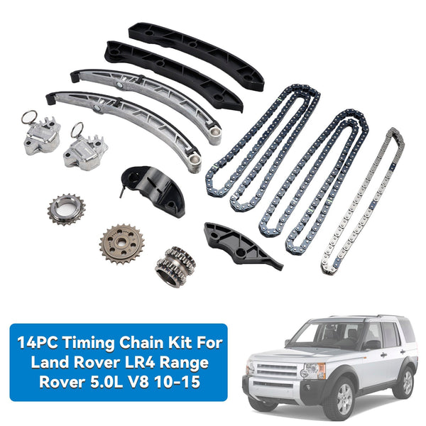 2010-2013 Land Rover RANGE ROVER SPORT 5.0L 5000CC V8 DOHC 14PC Timing Chain Kit LR012110 LR032052 Generic