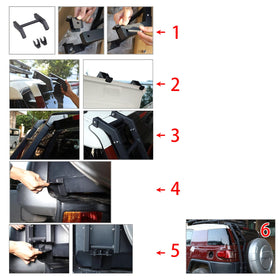 2007–2021 Toyota FJ Cruiser Heckklappen-Leiter-Set, linke Seite, generisch