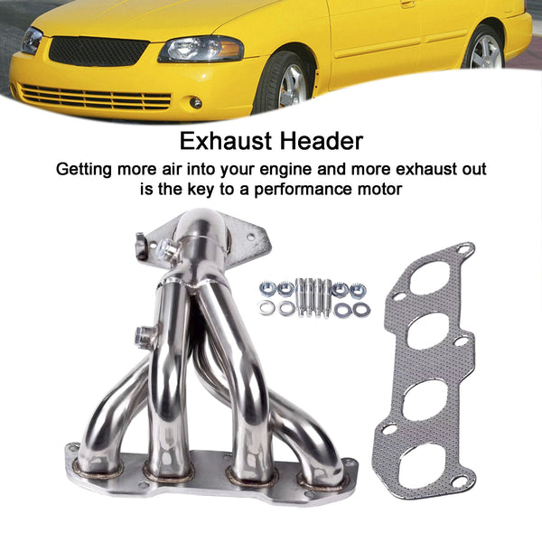 2002-2004, 2006 Nissan Sentra SE-R Spec V Sedan 4-Door 2.5L 2500CC l4 GAS DOHC Naturally Aspirated Stainless Steel Header Manifold Exhaust