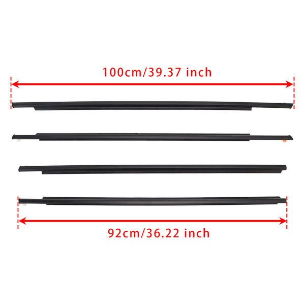 2004-2009 Toyota Prius 4PCS Door Glass Belt Outer Molding Weatherstrip
