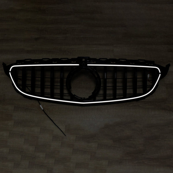 Mercedes Benz Classe C 2015-2021 W205 C200 C250 C300 C350 Griglia paraurti anteriore nera con LED generico