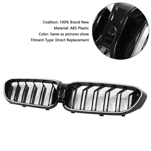 2017-2020 BMW 5-serie G30 G31 dobbel lamell foran nyregriller blank svart Generisk