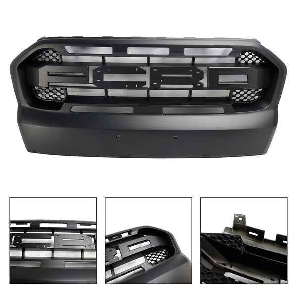 Mattschwarzer Frontstoßstangengrill im Ranger-Raptor-Stil, passend für Ford Ranger 2015–2019 T7