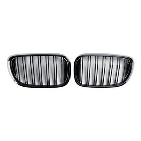 2015.07-2019.01 BMW 7-serie G11 Sedan 5-dörrars Pre-Facelift Svart 2 Lamell Front Njurgrill Generic