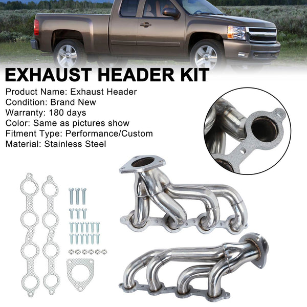 2002-2013 Chevy Silverado 1500 4.8L 5.3L 6.0L 6.2L Exhaust Headers