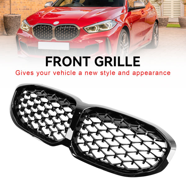 2019-2024 BMW 1-serie F40 Gloss Black Diamond Front Njurgrill Generic