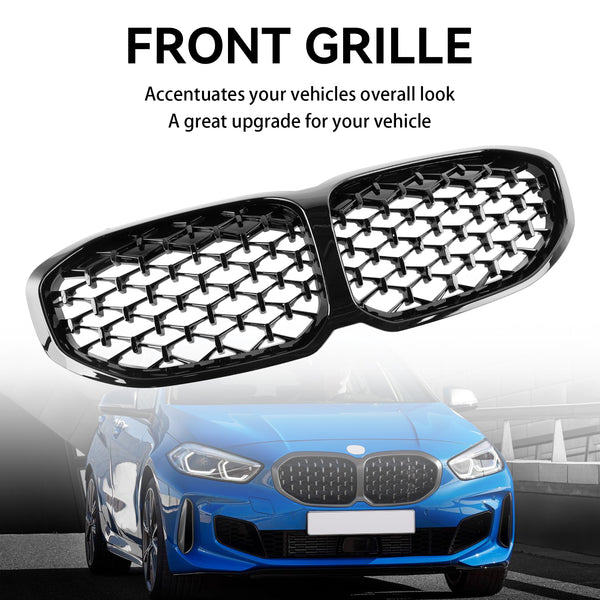 2019–2024 BMW 1er F40 glänzend schwarzer Diamant-Frontnierengrill, generisch