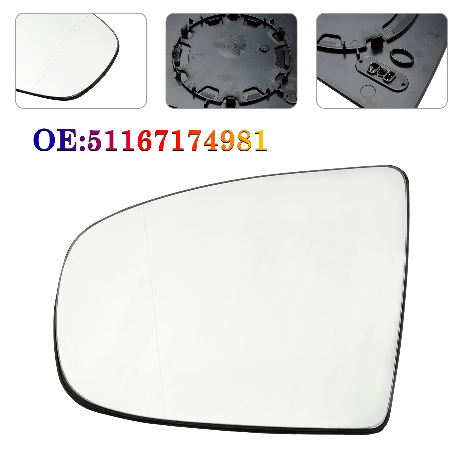 2008-2014 BMW X5 X6 E70 E71 E72 Spejlglas med opvarmet vinge 51167174981 51167174982