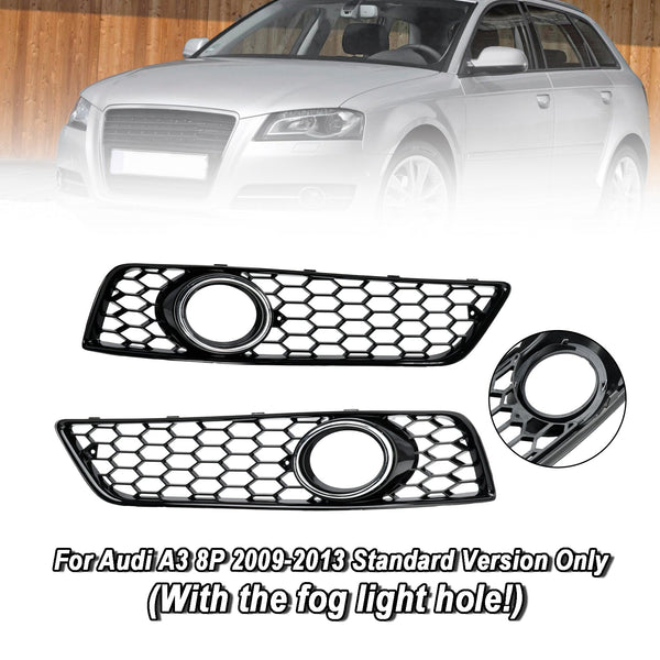 2009-2013 Audi A3 8P Standardversion Honeycomb Bumper Främre Dimljus Grill Grill Cover Generic