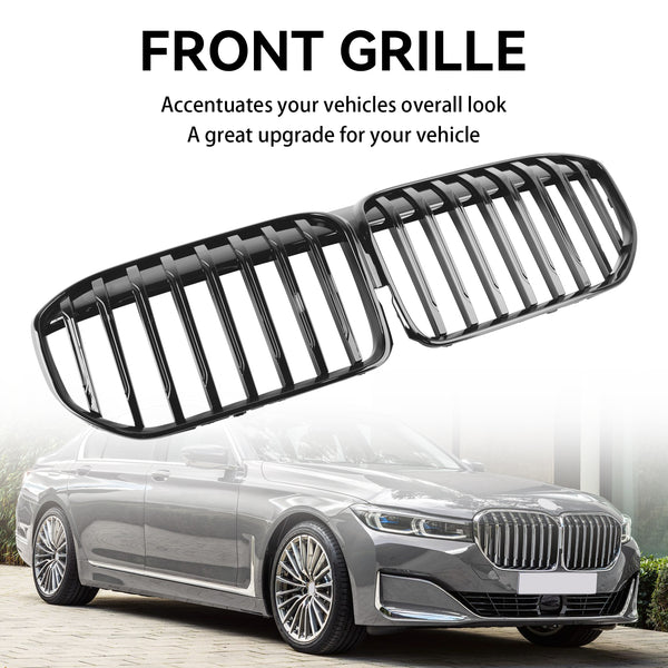 2019-2022 BMW 7 Series G12 Long-Wheelbase Version Facelift Gloss Black Front Grill Grille Generic