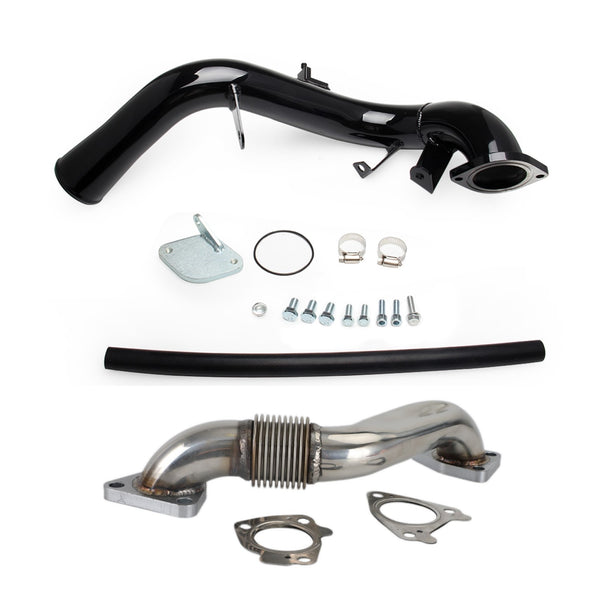 2006-2007.5 Chevy Silverado 2500 HD 6.6L V8 DIESEL OHV Turbocharged EGR Delete Kit e tubo de subida de passageiro e tubo de admissão genérico