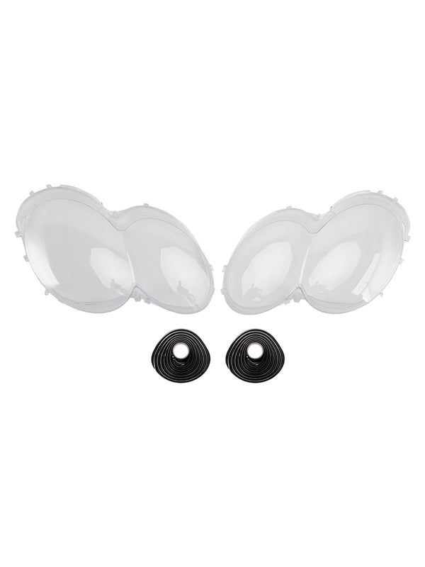 2Pcs Headlight Shell Lens Cover+Glue For Benz W230/R230 SL500 SL600 2003-08