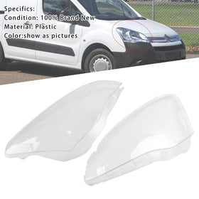 3/2012-2018 Citroen Berlingo Mk2 Van Left+Right Headlight Lens Cover 9806306180 Generic