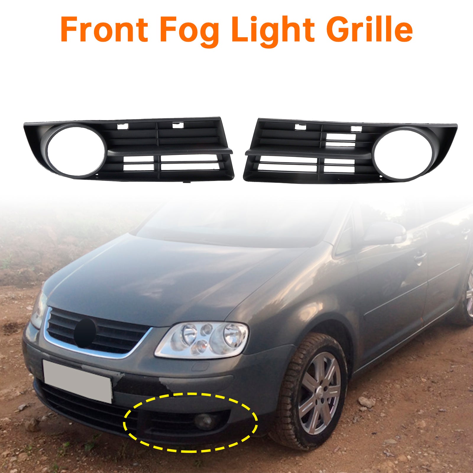 2003-2006 Volkswagen Caddy forreste støtfanger tåkelysgitter 1T0807666A 1T0807665A Generisk