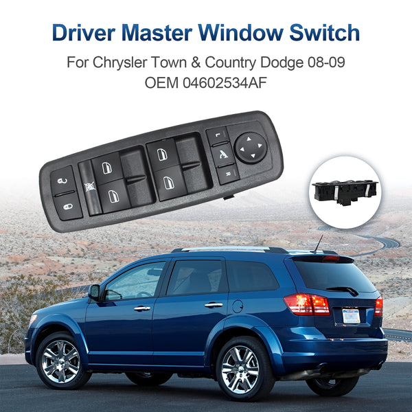 Interruptor de janela principal do driver Dodge Journey 2009-2010 04602534AF genérico