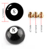 Universal No.8 Billiard Ball Gear Shifter Black Round Shift Knob W/3 Adapters Generic