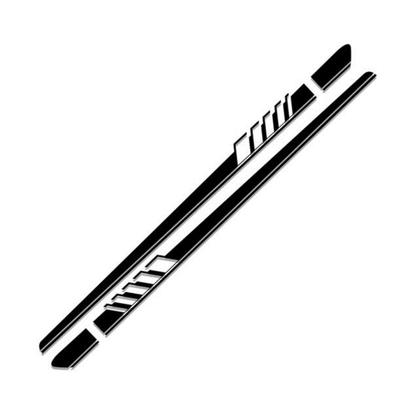 2 stuks Side Skirt Stripes Decal Sticker voor Mercedes BenzW205 C-Klasse AMG Zwart