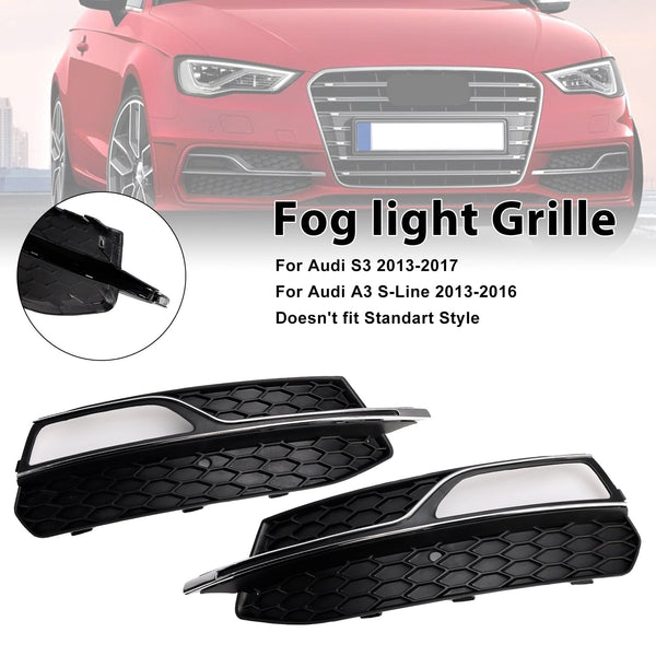 2013-2016 Audi A3 S-Line Front Lower Bumper Fog Light Cover Grille 8V3807681G 8V3807682G Generic