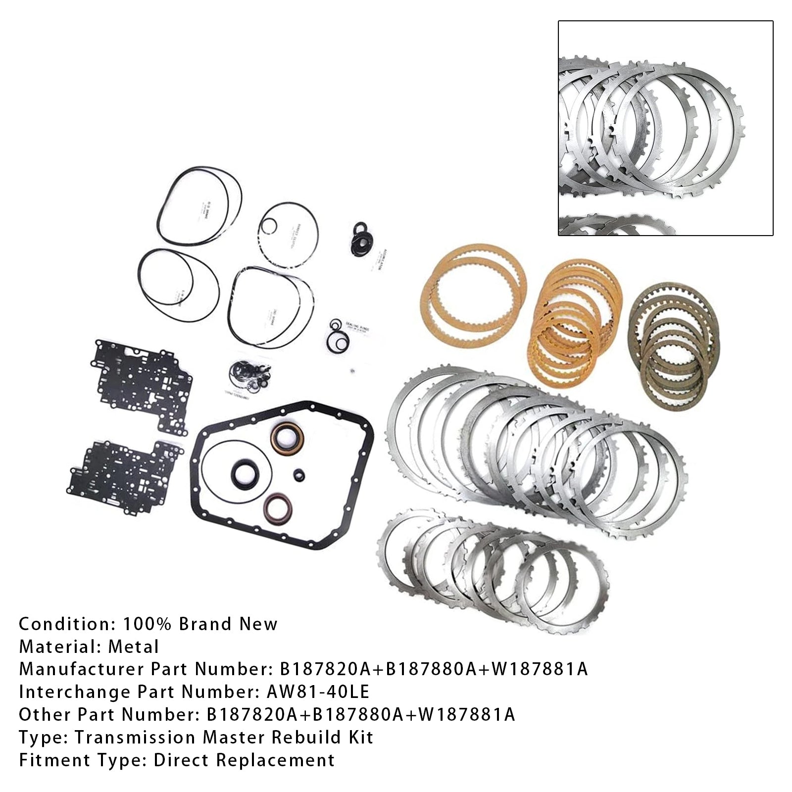 AW81-40LE Transmissie Master Revisieset voor CHRYSLER Excelle 1.6L