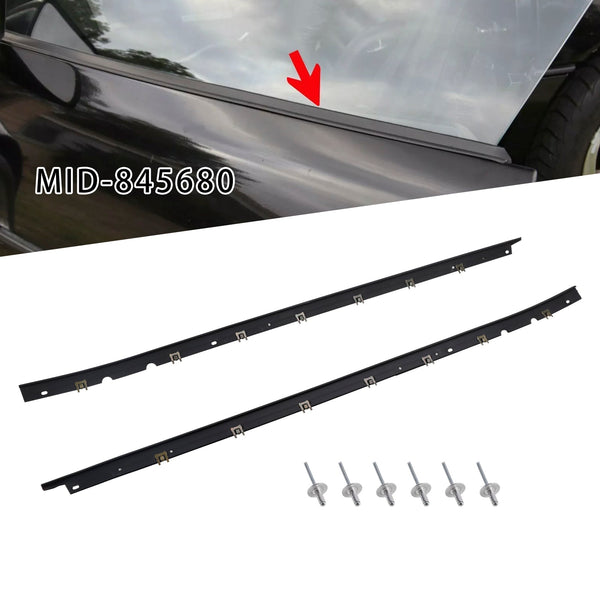 1984-1996 Chevrolet C4 Corvette Driver + Passenger Sides Door Panel Ytre Window Seals Midt-845680