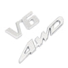 3D Chrome Metal 4WD Car Trunk Rear Fender Emblem Badge Decal Sticker 4WD SUV V6