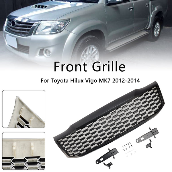 2012-2014 Toyota Hilux Vigo MK7 Matt Black Front Bumper Grill Grille Generic