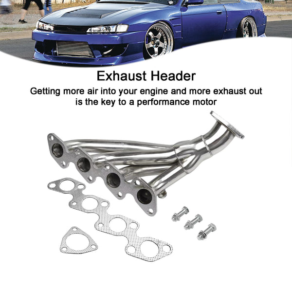 1995-1998 Nissan 240SX S14 SILVIA KA24 2.4 4CYL Stainless Steel Header Manifold Exhaust Generic