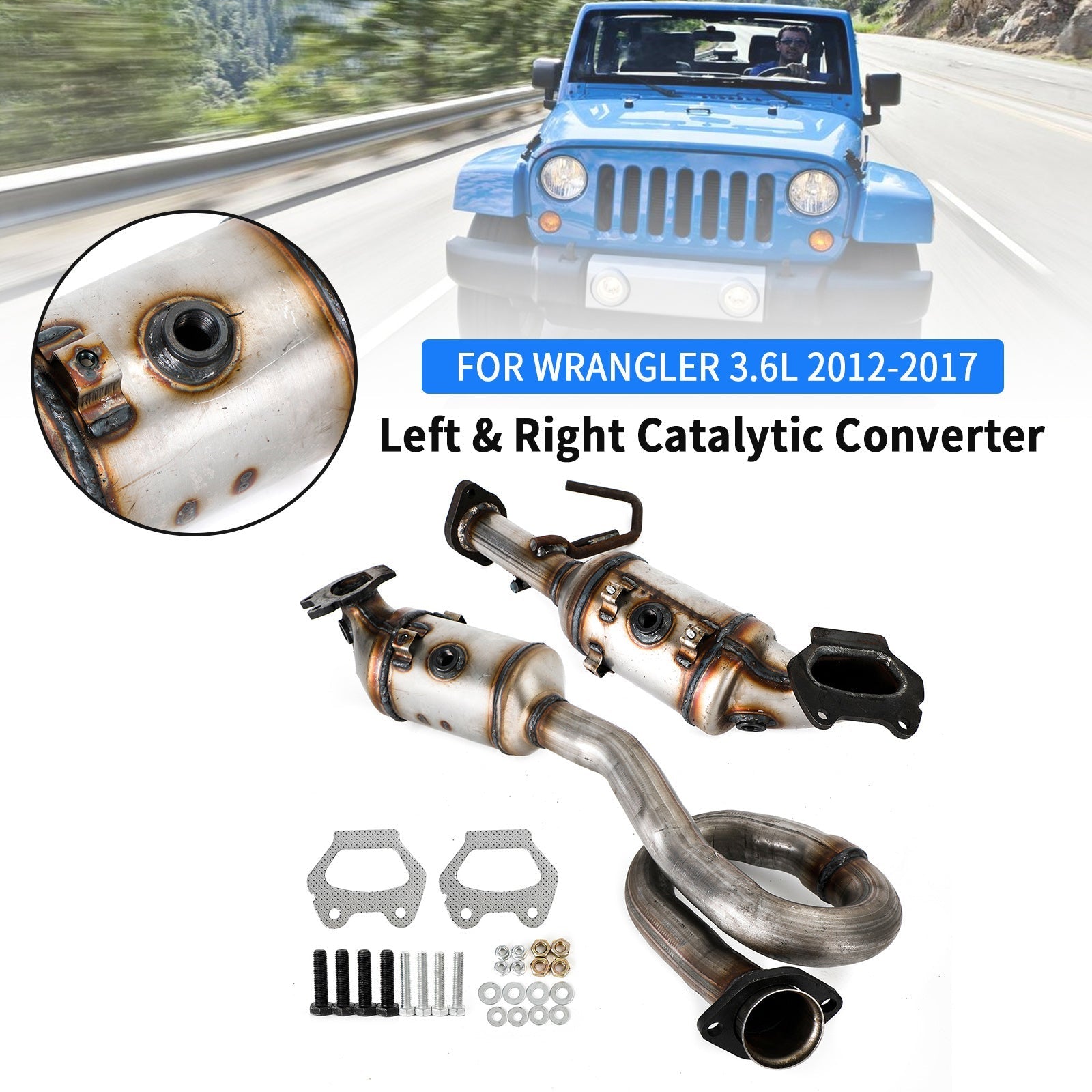 Wrangler 3.6L 2012-2017Left & Right Jeep Catalytic Converter Set 641511 641512