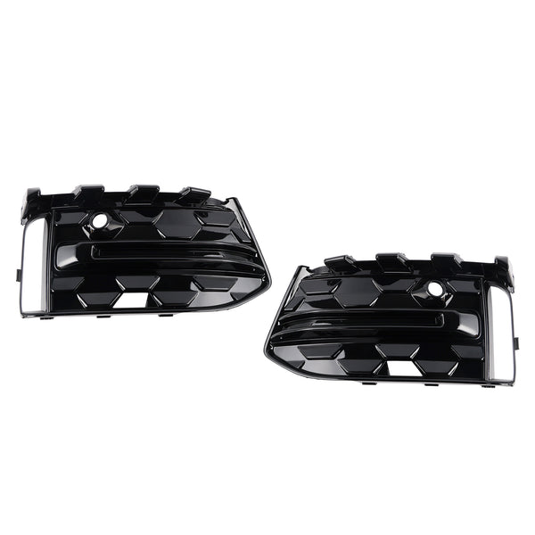 2PCS Front Bumper Fog Light Grille Trim Fit Audi A6L C8PA 2023+ Black