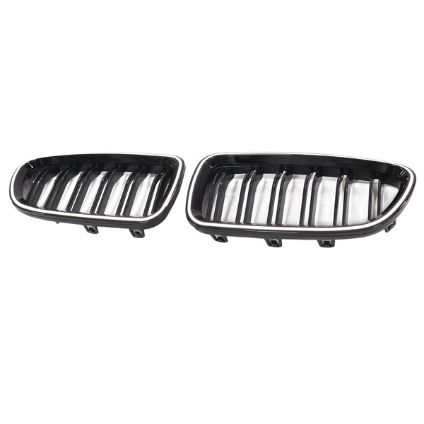 01.2009-10.2016 BMW 5-serie F10 nyrestøtfangergrill Grill glans sort 51137203649 51137203650 Generisk