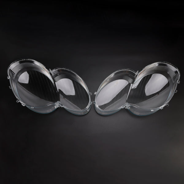 2Pcs Headlight Shell Lens Cover+Glue For Benz W230/R230 SL500 SL600 2003-08