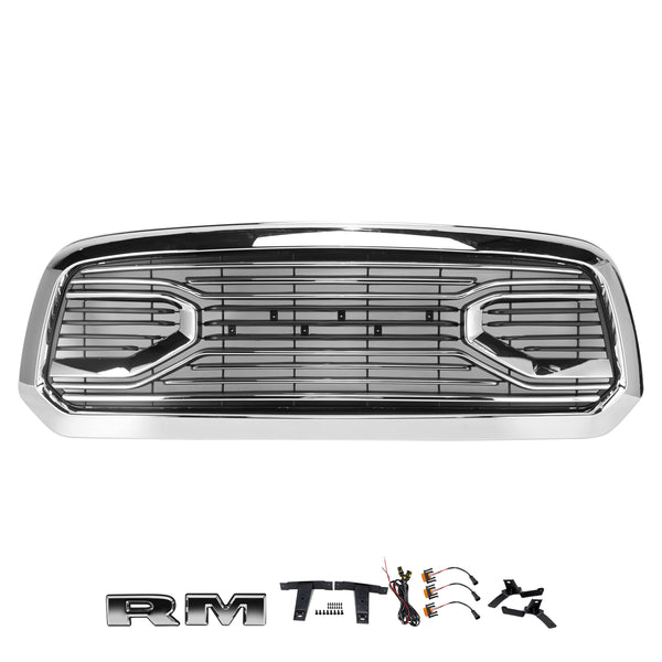 Big Horn Style Front Bumper Grill Grille Fit Dodge Ram 1500 2013-2018 Chrome
