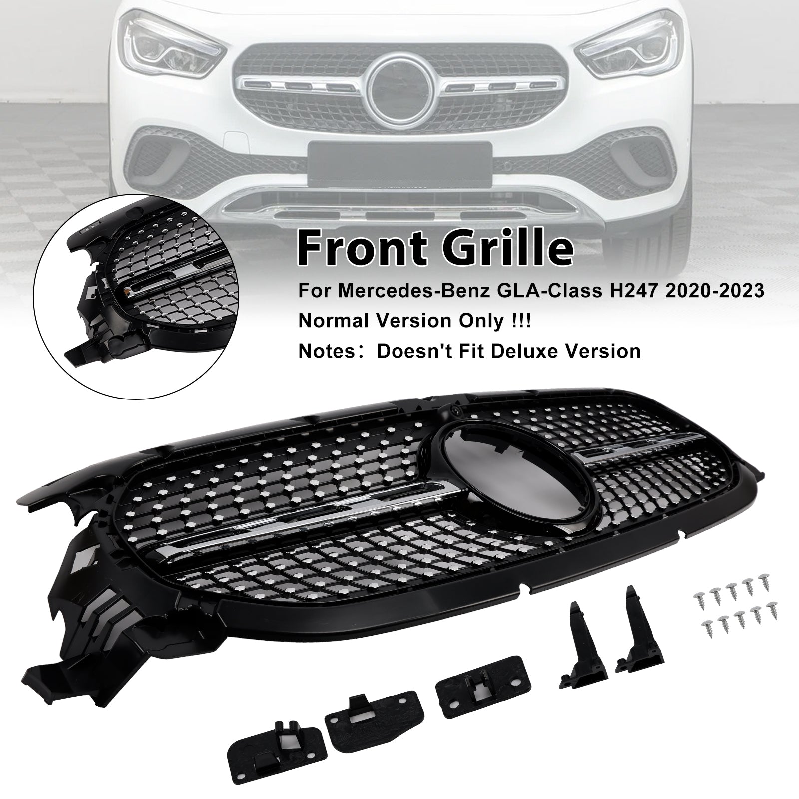 2020–2023 Mercedes-Benz GLA-Klasse H247 Diamond Frontgrill Grill Generic