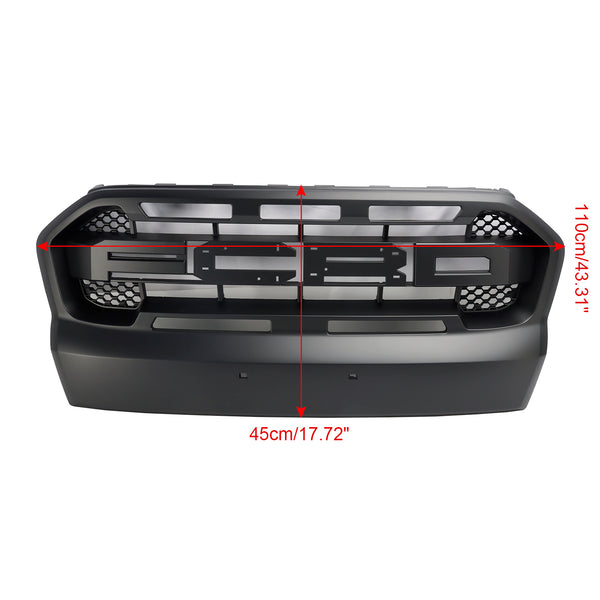 Mattschwarzer Frontstoßstangengrill im Ranger-Raptor-Stil, passend für Ford Ranger 2015–2019 T7